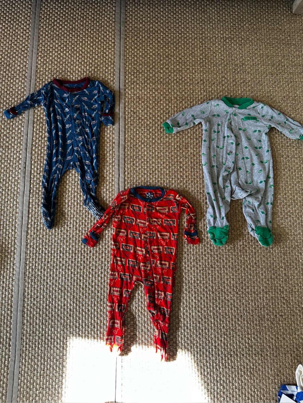 Baby Footie Pajama Bundle 3–6M & 6M | Kickee Pants Bamboo + Carter’s